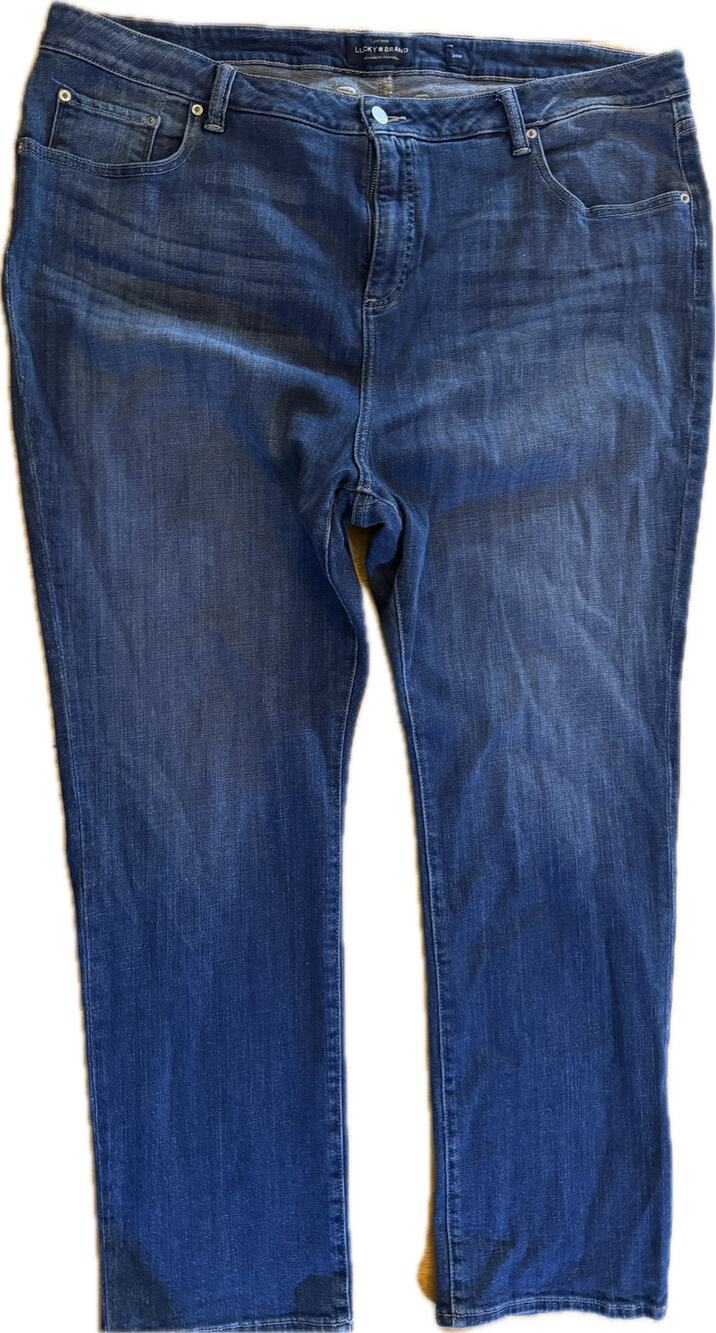 Lucky Brand Emma Straight Jeans Womens 24W Dark Wash Blue Stretch